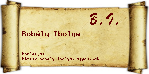 Bobály Ibolya névjegykártya