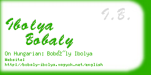 ibolya bobaly business card